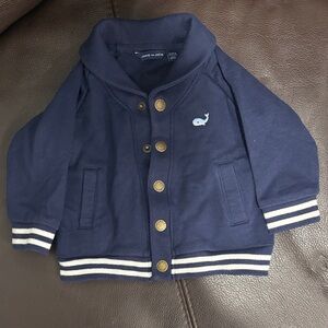 Janie and Jack Navy Blue Whale Patch Jacket